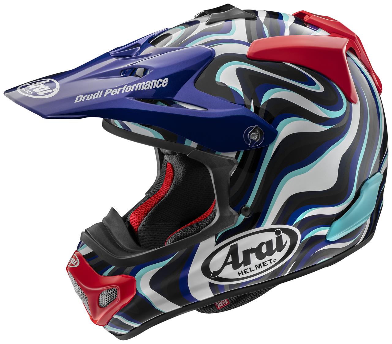 画像: Arai HELMET V-CROSS4 STREAM 規格：SNELL/JIS サイズ：（54）（55-56）（57-58）（59-60）（61-62） カラー：ピンク、ブルー 発売時期：2025年11月下旬 税込価格：6万9300円