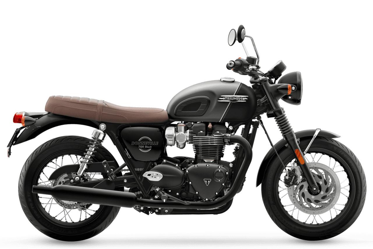 画像: TRIUMPH Bonneville T120 Black 2026年モデル 総排気量:1200cc エンジン形式:水冷4ストSOHC並列2気筒 シート高:790mm 車両重量:236kg 税込価格:171万9000円~