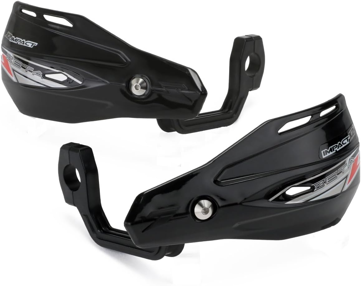 画像1: ジータレーシング(ZETA RACING) インパクトX2ハンドガード ブラック 汎用 ハンドルバークランプタイプ クランプ幅:14mm 泥 飛び石 保護 ミニモト MX レース コンパクト 位置調整 ダートフリーク Dirtfreak F5379(旧品番:ZE74-0201) amzn.to