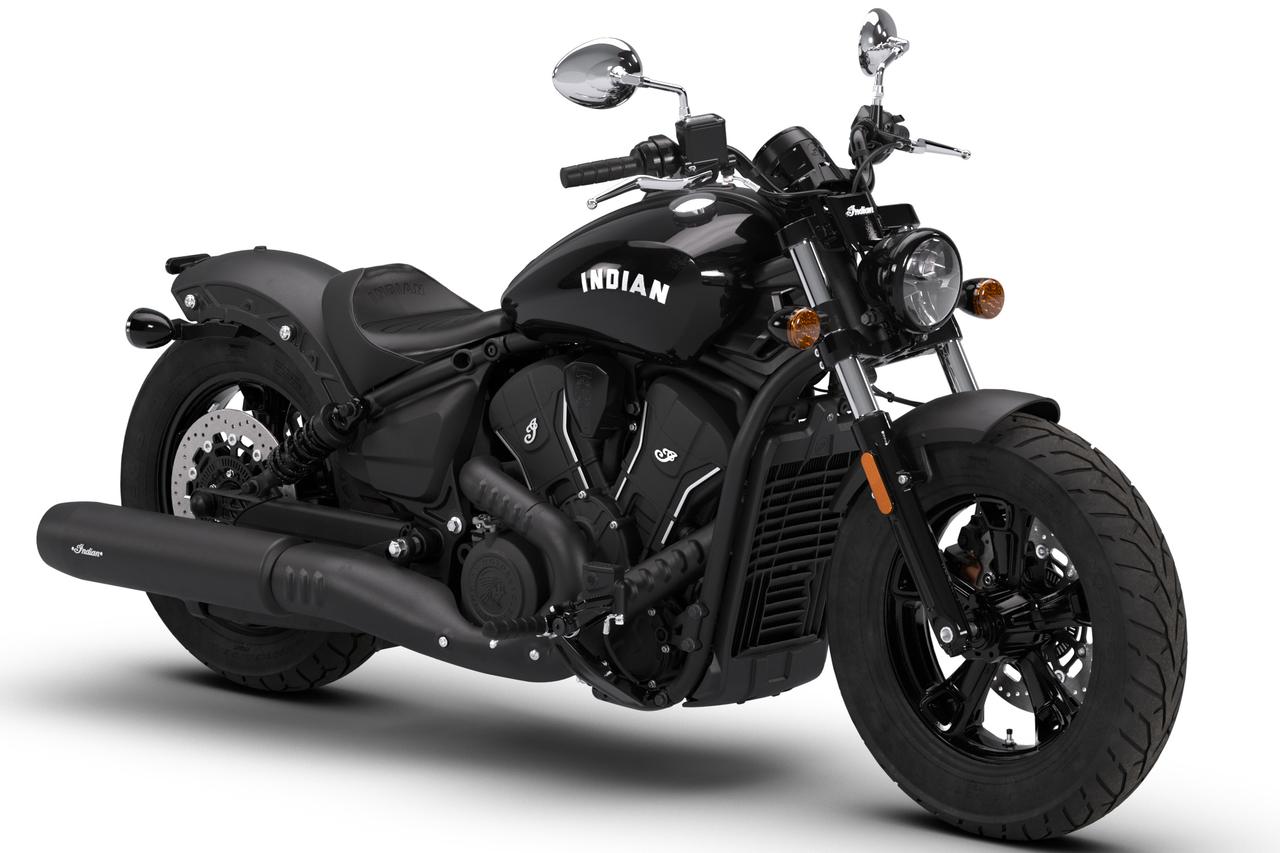画像: Indian MOTORCYCLE Scout Sixty Bobber 2026年モデル 総排気量:999cc エンジン形式:水冷4スト60°V型2気筒 シート高:649mm 車両重量:243kg