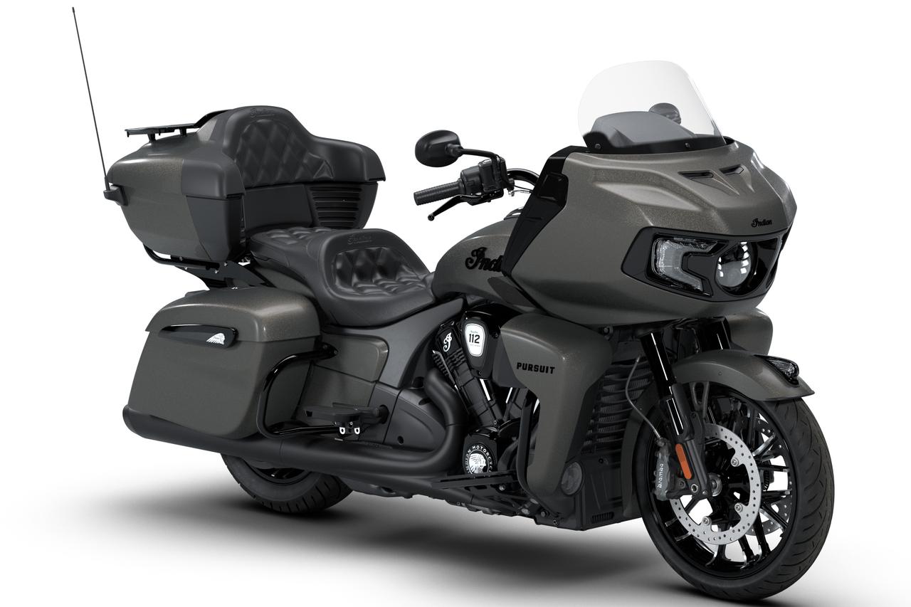 画像1: Indian MOTORCYCLE Pursuit Dark Horse with 112 Package 2026年モデル 総排気量:1834cc エンジン形式:水冷4ストV型2気筒 シート高:672mm 車両重量:425kg