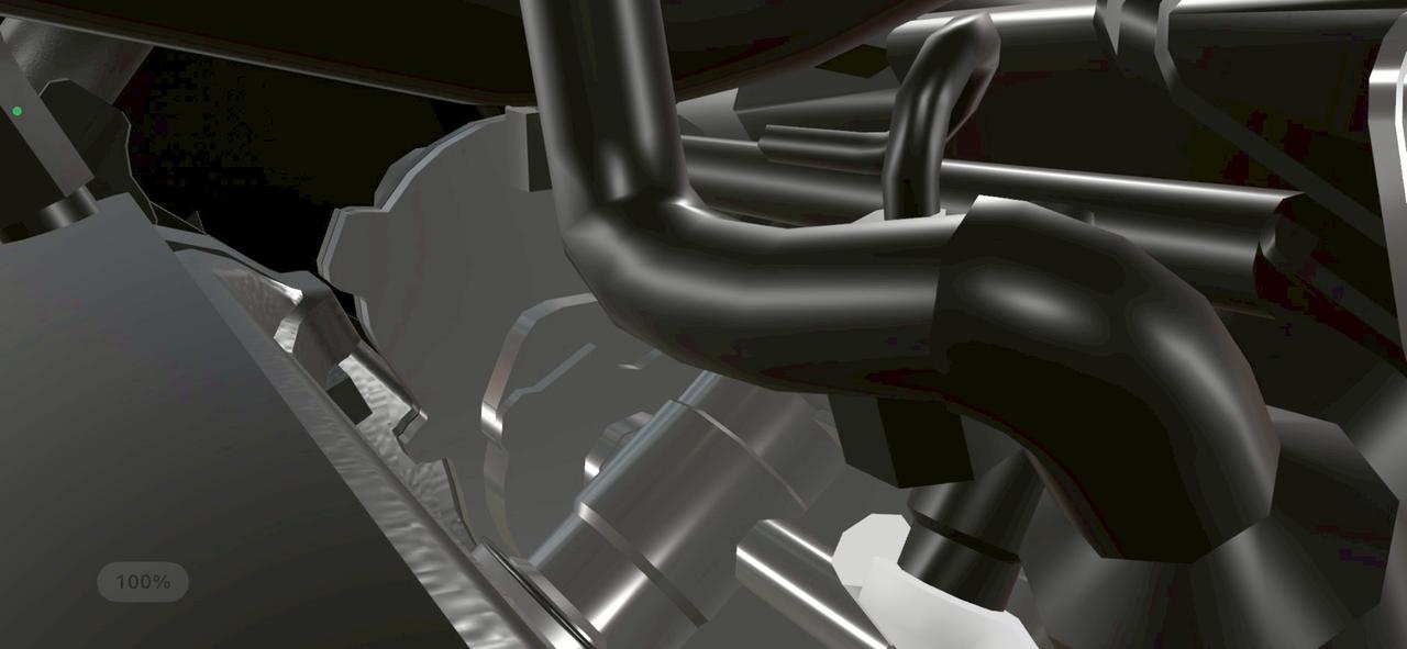 画像1: 最初は眼の前に車体構成部品のドアップが出るので、画面タッチで縮めてゆくと、良い感じの大きさに。