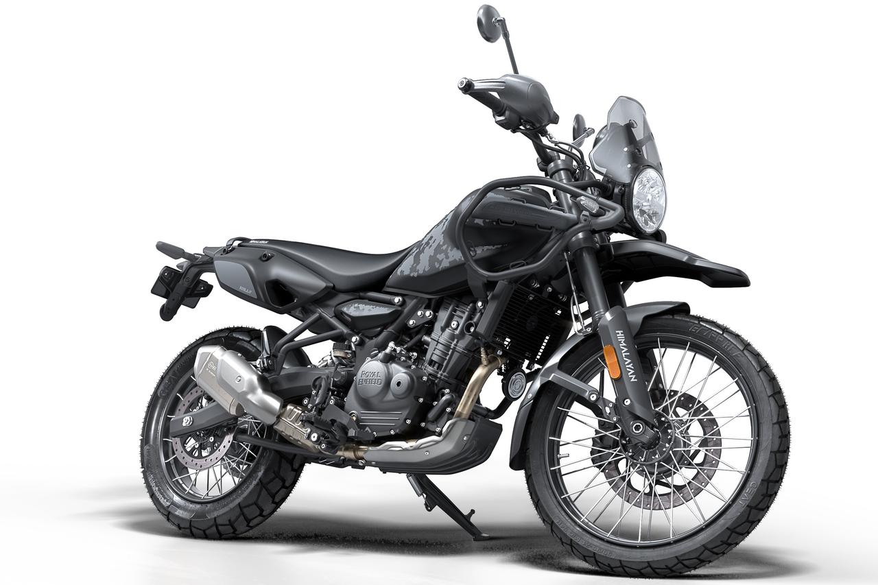 画像: Royal Enfield HIMALAYAN450 Mana Black Edition 海外モデル・特別仕様車 総排気量:452cc エンジン形式:水冷4ストDOHC4バルブ単気筒 シート高:825mm/845mm 車両重量:196kg ※諸元は本国仕様、スタンダードモデル