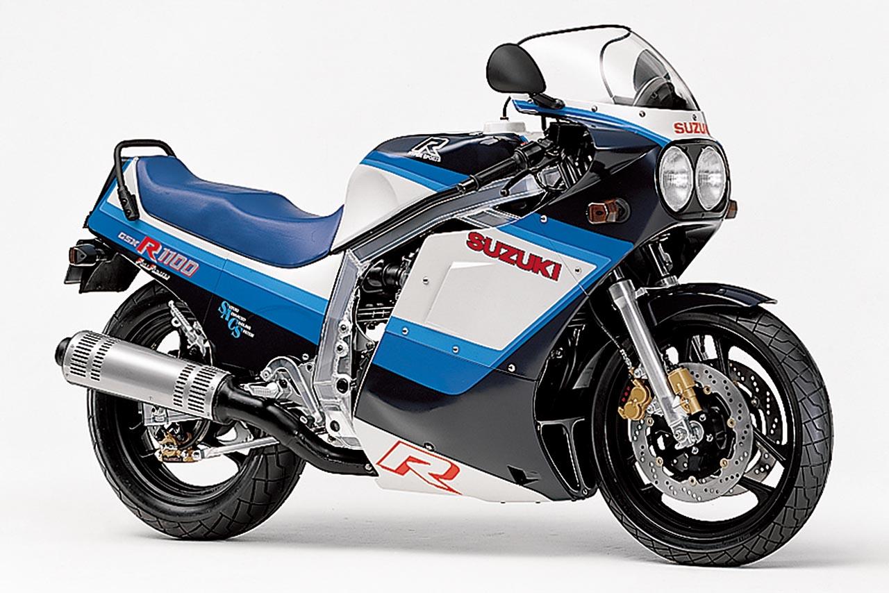 画像: SUZUKI GSX-R1100 1986年 総排気量：1052cc エンジン形式：油冷4ストDOHC4バルブ並列4気筒 乾燥重量：197kg
