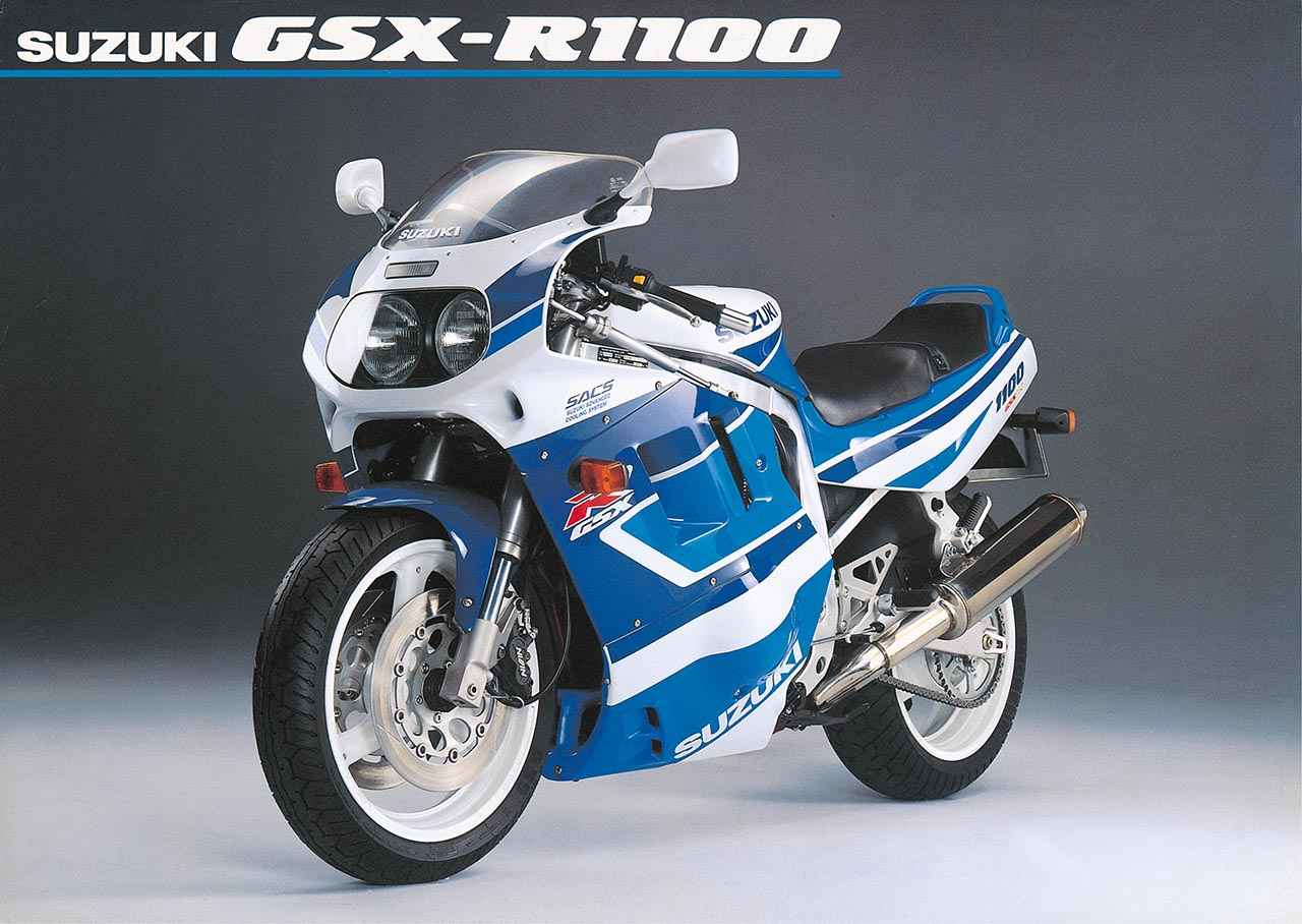 画像: SUZUKI GSX-R1100 1991年 総排気量：1127cc エンジン形式：油冷4ストDOHC4バルブ並列4気筒 乾燥重量：226kg