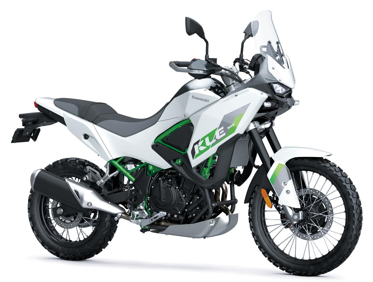 画像: KAWASAKI KLE500SE 2026年モデル 総排気量:451cc エンジン形式:水冷4ストDOHC4バルブ並列2気筒 シート高:870mm 車両重量:194kg 現地価格(北米):7499ドル ※約115万8584円