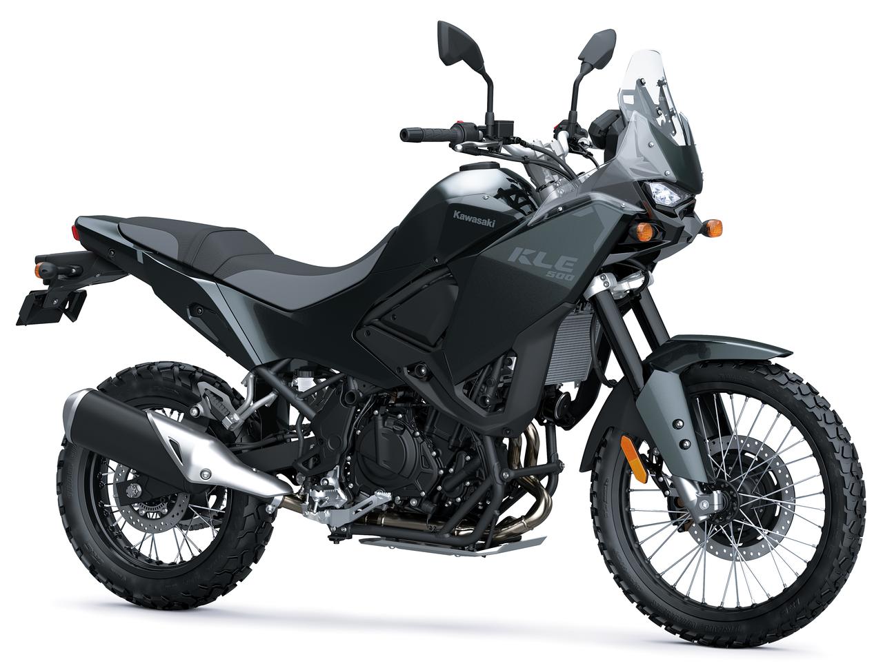 画像: KAWASAKI KLE500 2026年モデル 総排気量:451cc エンジン形式:水冷4ストDOHC4バルブ並列2気筒 シート高:870mm 車両重量:193kg 現地価格(北米):6599ドル ※約101万9535円