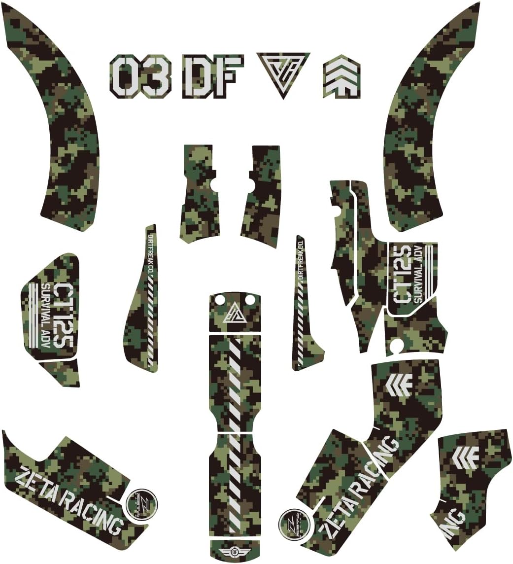 画像: ジータレーシング(ZETA RACING) CT125 グラフィックキット グリーンカモ ハンターカブ 外装保護 アーミーテイスト G6338 amzn.to