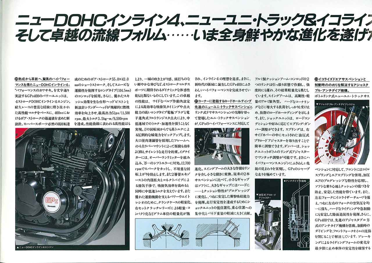 画像2: カワサキ「GPz400」(1983年)当時のカタログ
