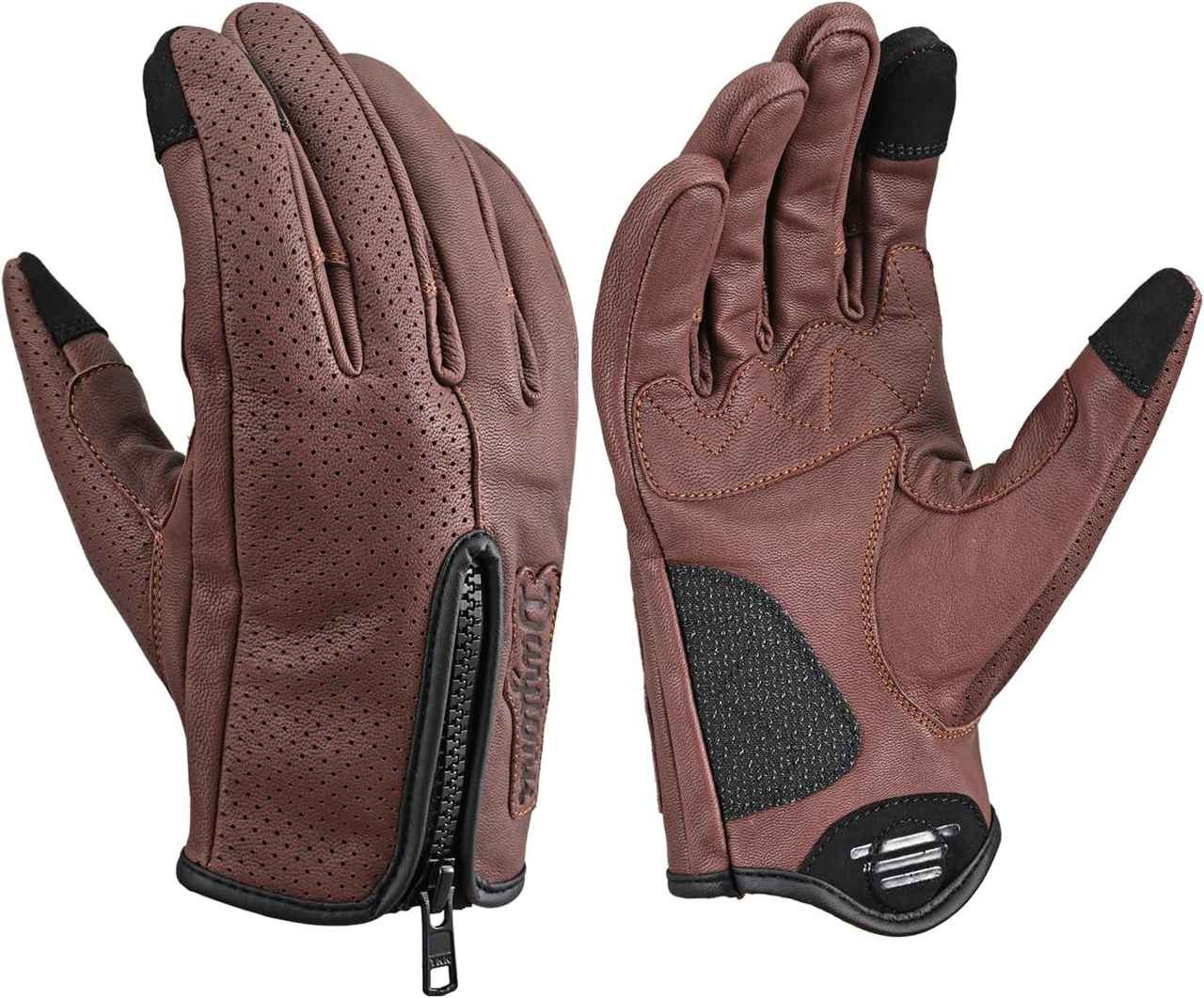 画像: デイトナ(Daytona) バイク グローブ 革(ヤギ革) 冬夏秋春 スマホ対応 ファスナー付き パーシャルフィット レザーグローブ DG-020 amzn.to