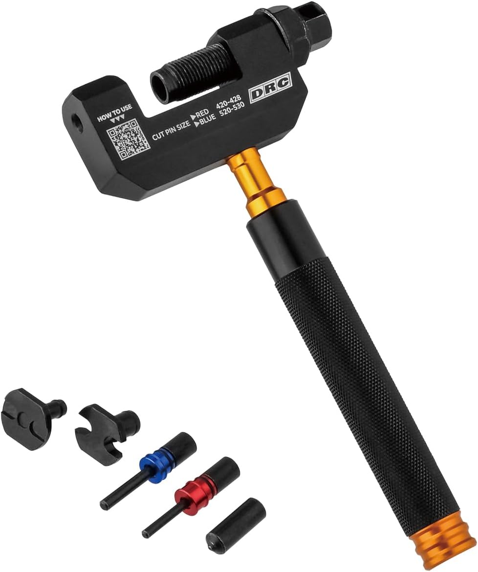 画像: ディーアールシー(DRC) プロチェーンツール ゴールド (カット/圧入/カシメ) チェーンサイズ(420/428/520/525/530) シール/ノンシール対応 付属部品は持ち手に収納可能 メンテナンス 工具 D9005 amzn.to