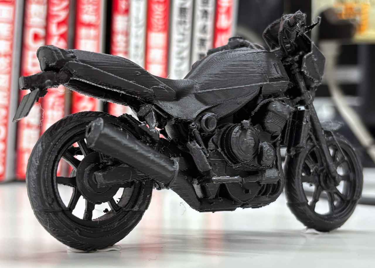 画像2: ▲サポートをとっている最中にサイドスタンドが折れてしまった……。ごめんね。