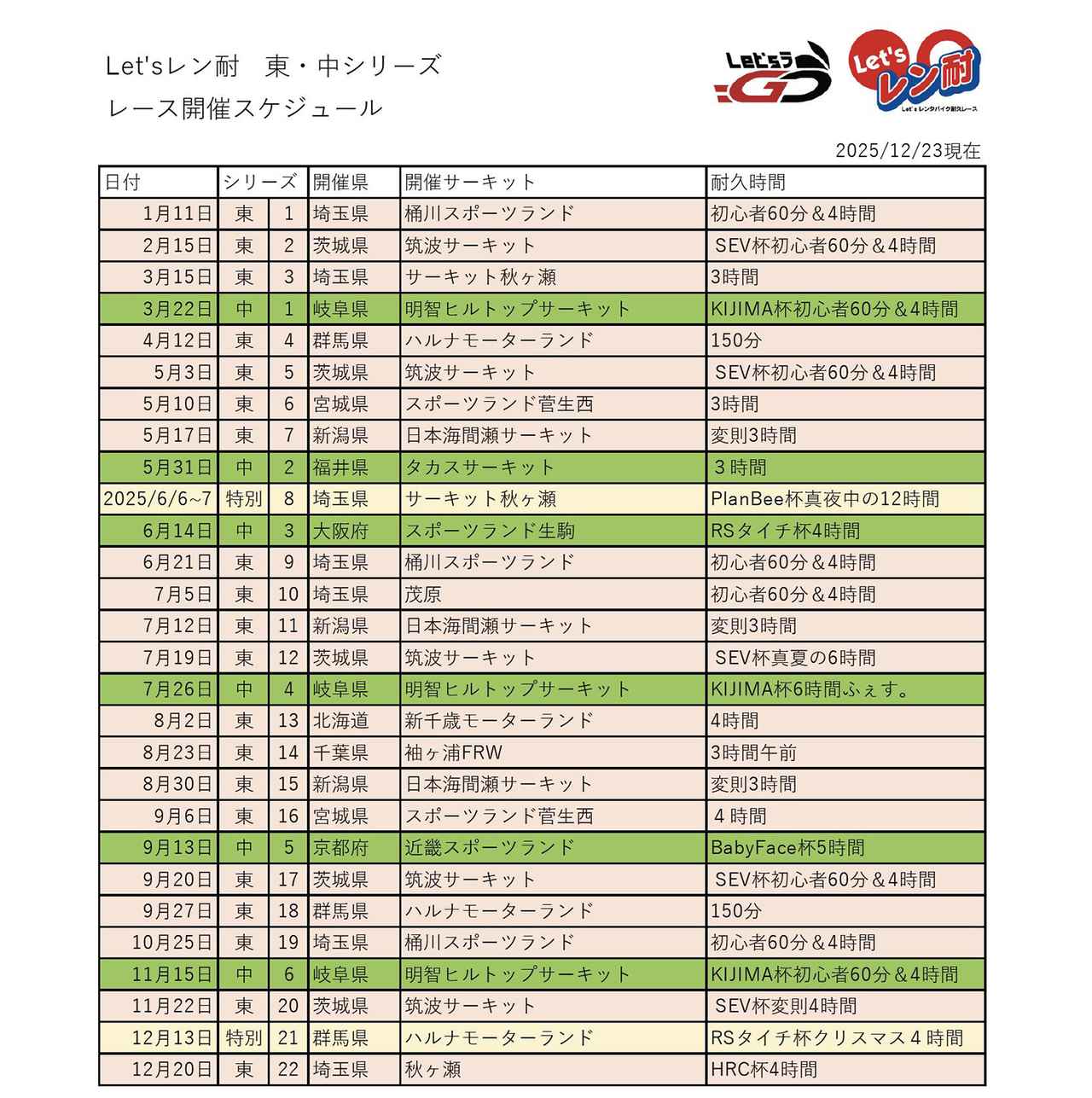 画像1: Let’sレン耐・2026年のスケジュール発表!