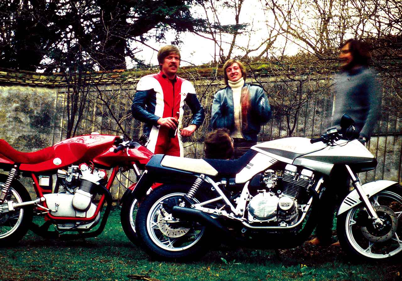 画像: ターゲットデザイン社は元BMWのハンス・ムート氏、ハンス・ゲオルグ・カステン氏、ヤン・フェルストローム氏の3人が設立。左の赤いバイクは同社がデザインしたMVアグスタ750Sベースの「レッドラプター」。