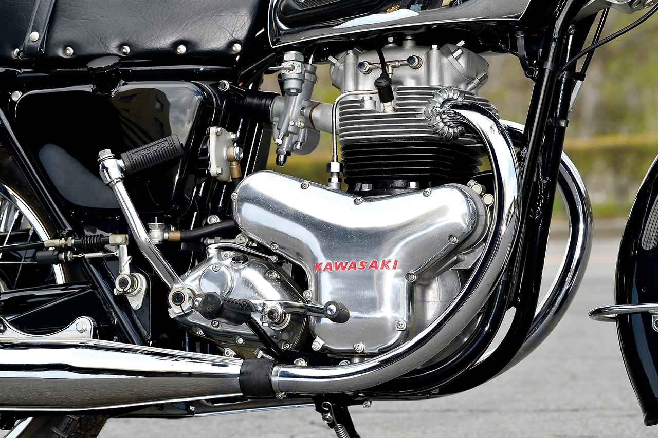 画像: 前モデルであるメグロスタミナK1のエンジンをベースに吸排気、オイルラインなどを変更したK2のエンジン。K1よりも3PS高い36PSを発揮。