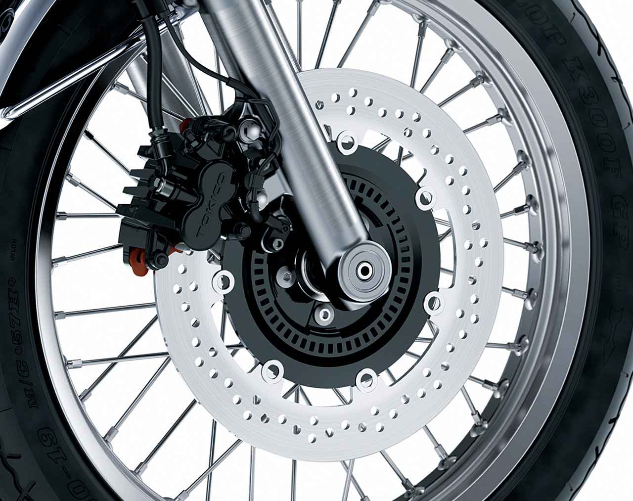 画像: フロントにΦ320mm、リアにΦ270mmのディスクブレーキを採用。ABS(アンチロック・ブレーキング・システム)も標準装備されている。