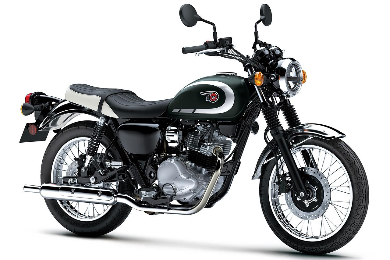 画像: Kawasaki W230 2026年モデル 総排気量：232cc エンジン形式：空冷4ストOHC2バルブ単気筒 シート高：745mm 車両重量：143kg 税込価格：66万5500円
