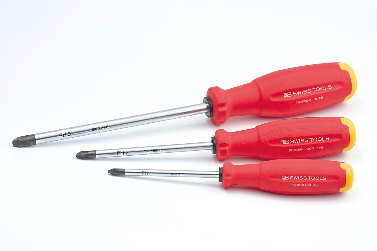 画像: PB SwissGrip 「EVO 38190プラスドライバー（1-80/2-100/3-150）」（下から1397円/1727円/2431円）