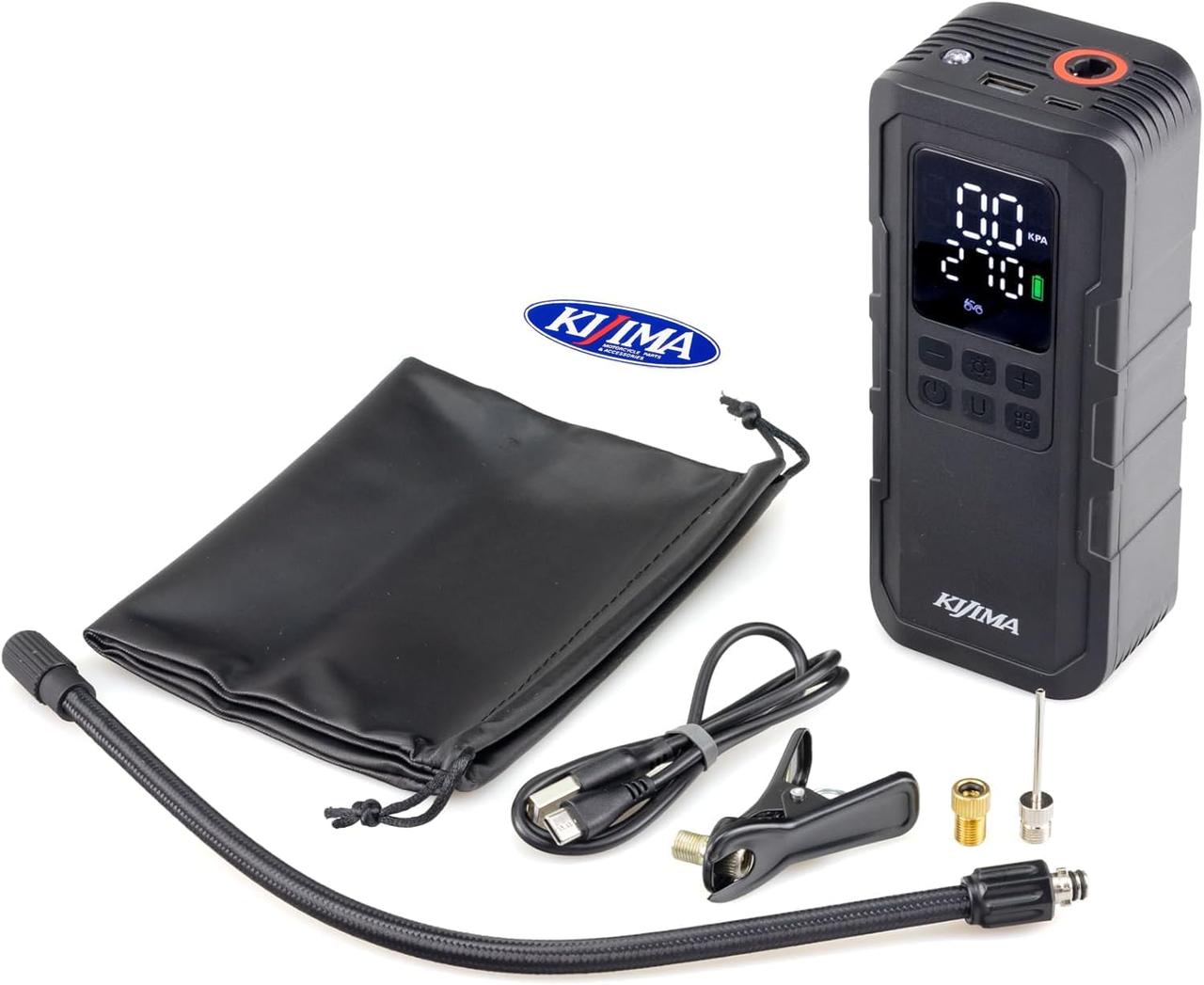 画像: キジマ(Kijima) 電動空気入れ ハイパワーモデル エアーポンプ USB充電式/typeC 自動停止機能 車/バイク/自転車/ボール対応 PSE適合品 スマートエアポンプ ステッカー付 6000mAh 3×2000mAh/ 11.1V(22.2Wh) amzn.to