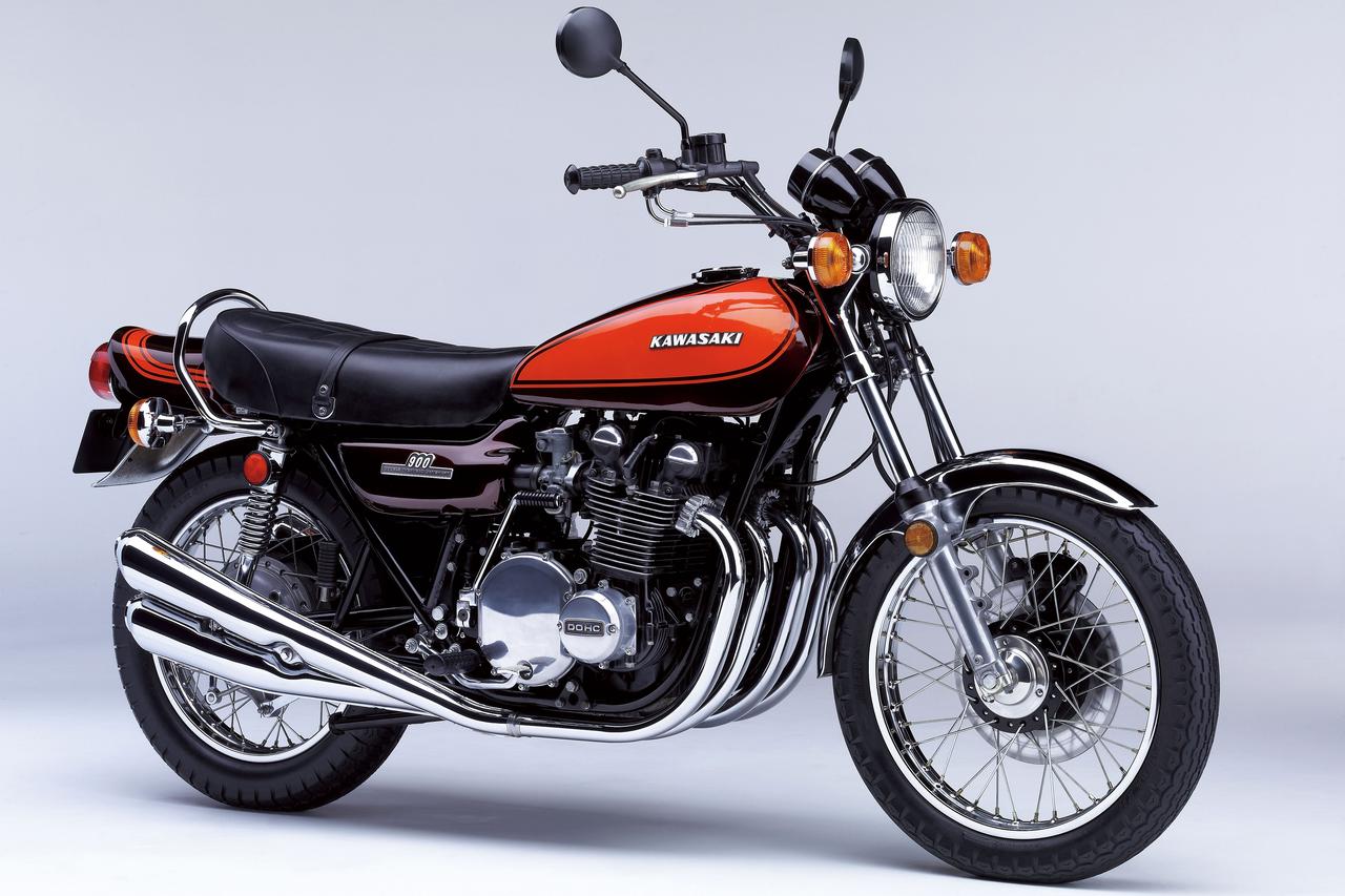 画像: Kawasaki 900 super4(Z1) 1972年・輸出車 総排気量:903cc エンジン形式:空冷4ストロークDOHC2バルブ並列4気筒 乾燥重量:230kg