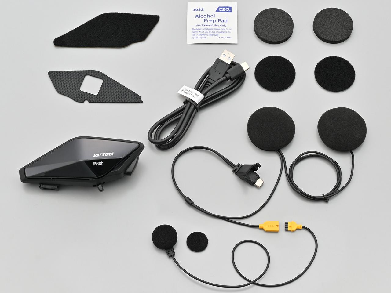 画像: 本体ユニット、本体固定用面ファスナー(オス/メス)、ワイヤーマイク、ワイヤーマイク固定用面ファスナー(メス)、USB Type-C スピーカーケーブル、スピーカー固定用面ファスナー(メス)、スピーカー位置調整パッド、USB Type-Cケーブル、アルコールクリーナー amzn.to