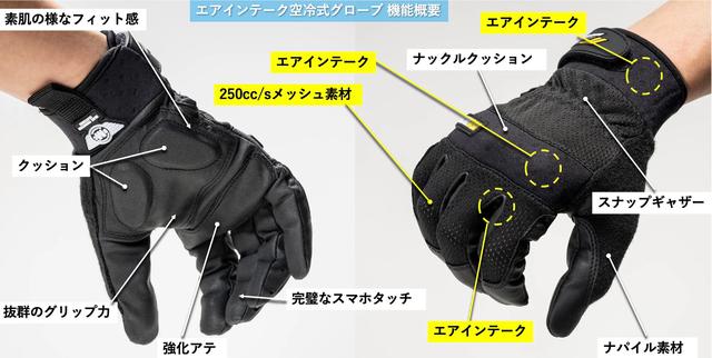 画像: 走行風を取り入れる圧倒的涼しさと、ライディンググローブに求められる機能を併せ持つ2026年モデル。