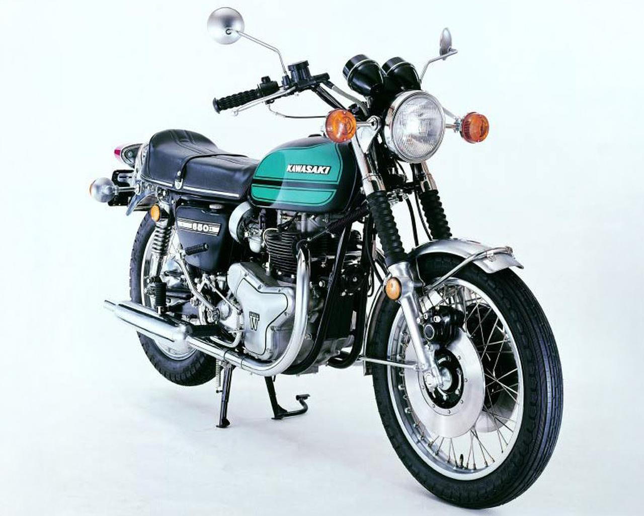 画像: Kawasaki 650RS（W3） 1973年 総排気量：624cc エンジン形式：空冷4ストロークOHV2バルブ並列2気筒 発売当時価格：36万3000円