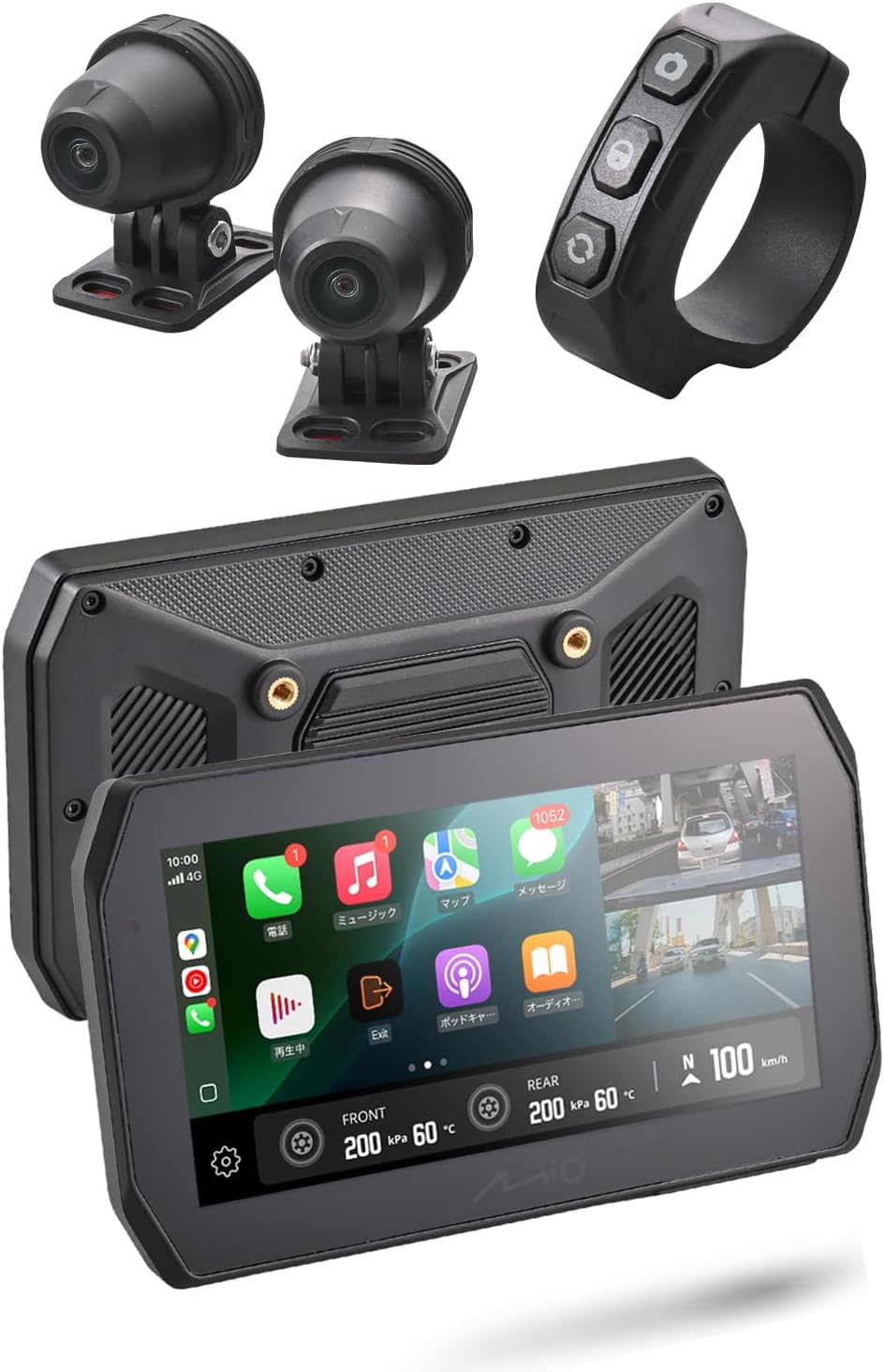 画像: デイトナ(Daytona) Mio(ミオ) バイク スマートモニター ドラレコ 前後カメラ 駐車監視 CarPlay Android Auto対応 5.5インチ ディスプレイ SONY製STARVIS2搭載 防水 防塵 MK50 61612 amzn.to