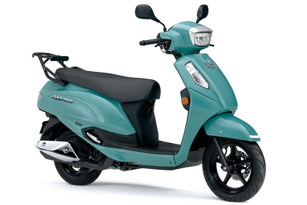 画像3: SUZUKI ADDRESS 125 2025年モデル 総排気量：124cc エンジン形式：空冷4ストSOHC2バルブ単気筒（8.4PS/6500rpm） シート高：770mm 車両重量：108kg 発売日：2025年9月10日 税込価格：28万500円（藍、白、緑、黒）