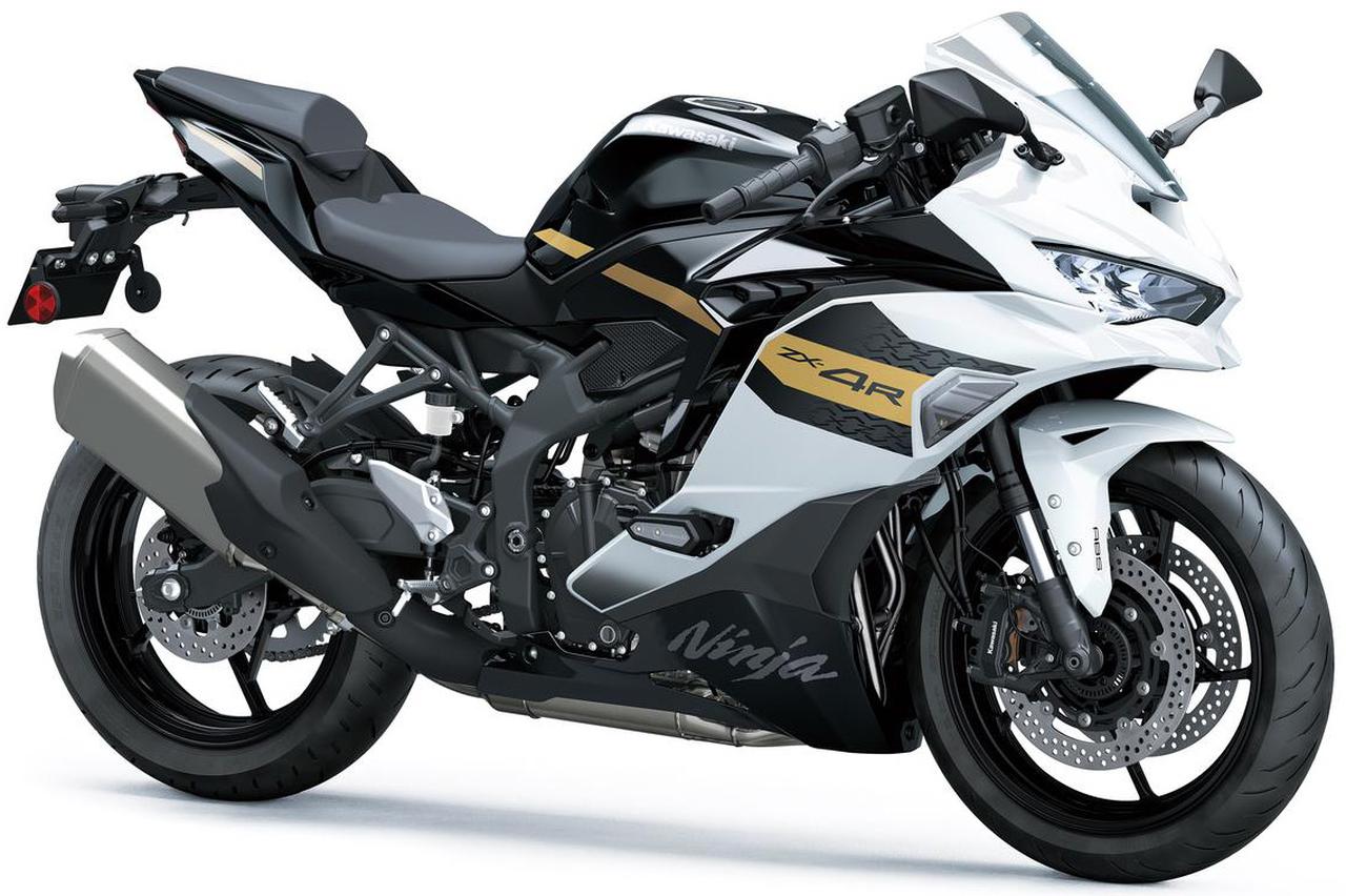 画像: Kawasaki Ninja ZX-4R SE 2026年モデル 総排気量:399cc エンジン形式:水冷4ストDOHC4バルブ並列4気筒 シート高:800mm 車両重量:190kg 発売日:2025年9月1日(月) 税込価格:117万7000円 カラー:パールロボティックホワイト × メタリックスパークブラック