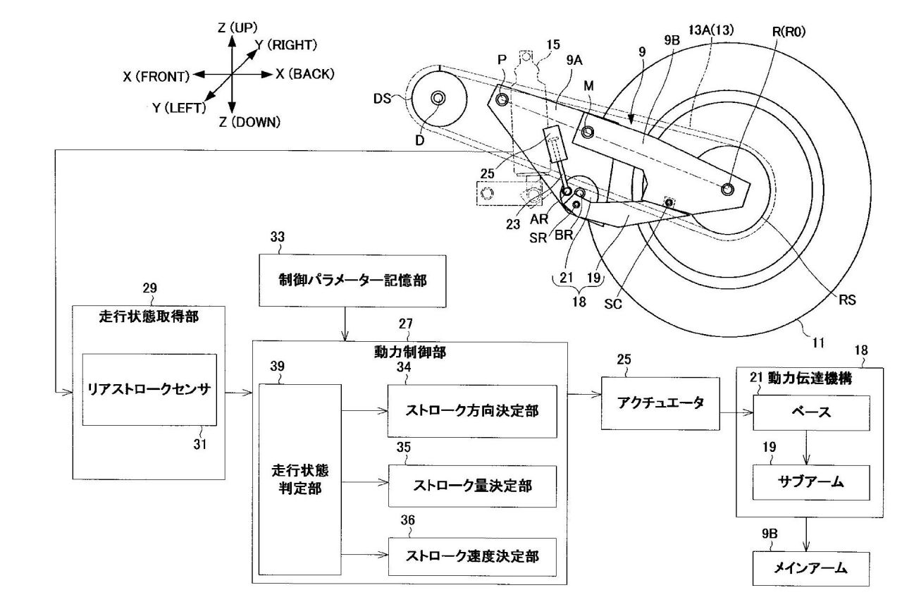 画像 : 4番目の画像 - 【画像8枚】ヤマハの特許「後輪のグリップ力を調整する」の図版を抜粋 - webオートバイ