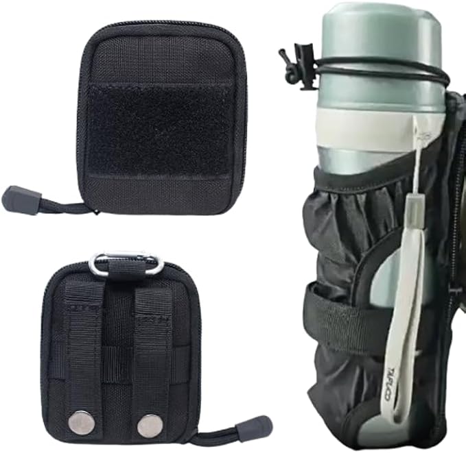画像: ボトルホルダー 水筒バッグ(黒)折りたたみ 軽量 携帯 旅行 登山 キャンプ amzn.to