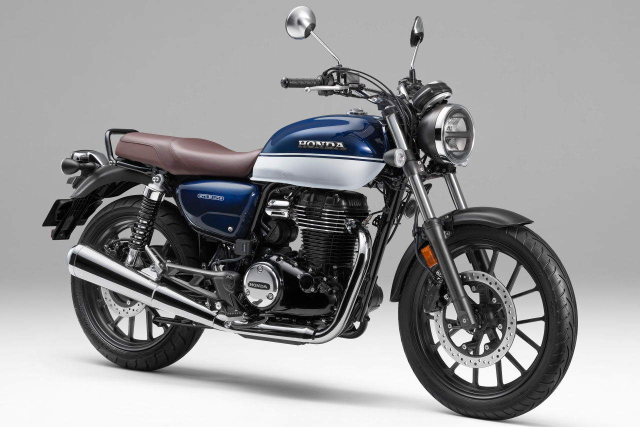 画像1: HODNA GB350 2025年モデル 総排気量:348cc エンジン形式:空冷4ストSOHC2バルブ単気筒 シート高:800mm 車両重量:179kg 発売日:2025年8月28日 税込価格:67万1000円(白×青)/64万9000円(黒、白)