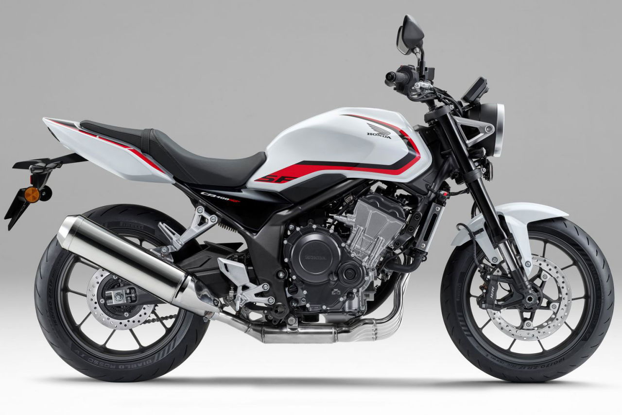 画像3: HONDA CB400 SUPER FOUR E-Clutch 2026年モデル 総排気量:399cc エンジン形式:水冷4ストDOHC4バルブ並列4気筒 シート高:780mm 車両重量:187kg 発売日:2026年8月21日 税込価格:99万8800円(銀、黒、白、赤)