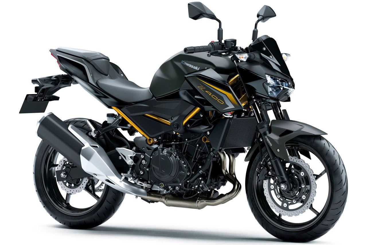 画像: KAWASAKI Z400 2026年モデル 総排気量:398cc エンジン形式:水冷4ストDOHC4バルブ並列2気筒 シート高:785mm 車両重量:166kg 発売日:2025年11月1日 税込価格:77万円(暗灰×黒)