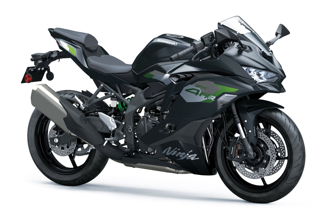 画像: KAWASAKI Ninja ZX-4RR 2027年モデル（欧州仕様） 総排気量：399cc エンジン形式：水冷4ストDOHC4バルブ並列4気筒 シート高：800mm 車両重量：189kg Metallic Matte Carbon Gray / Metallic Spark Black