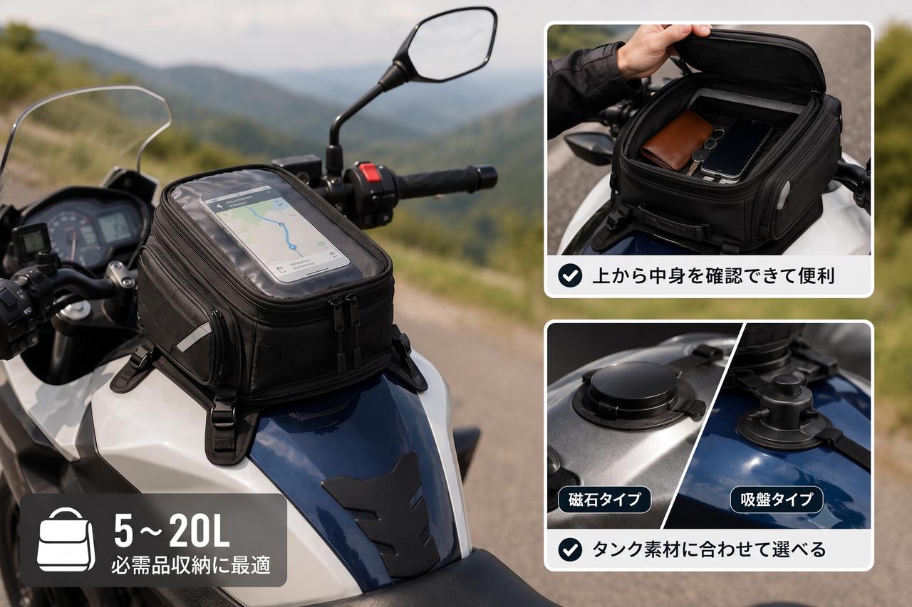 画像: バイク用タンクバッグ