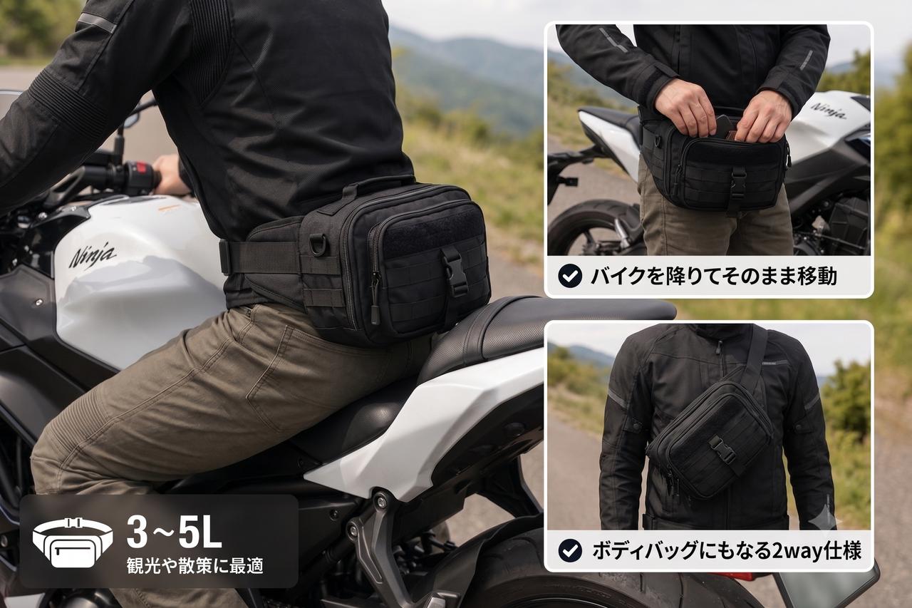 画像: バイク用ウエストバッグ
