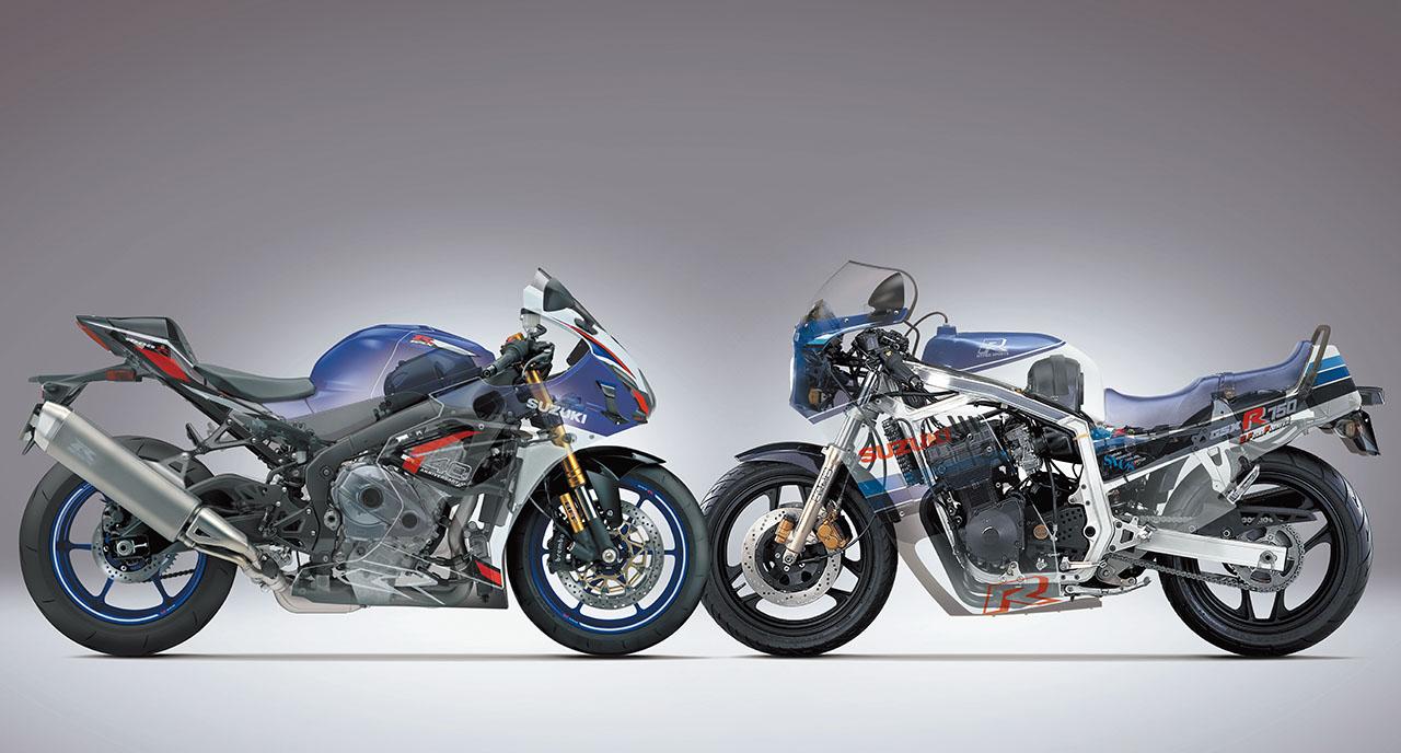 画像: SUZUKI GSX-R750(右) 1985年 GSX-R1000R(左) 2026年