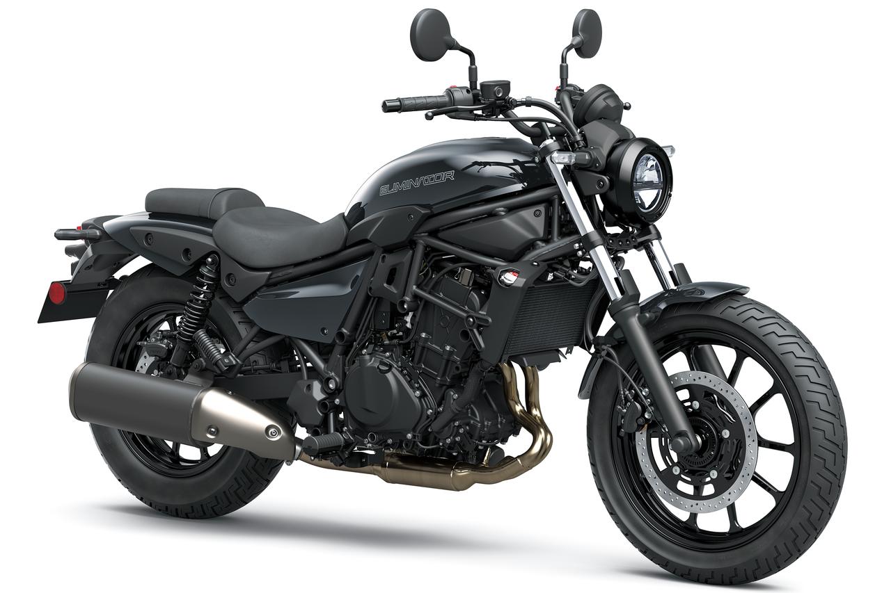 画像: Kawasaki ELIMINATOR 2027年モデル 総排気量:398cm³ エンジン形式:水冷4ストDOHC4バルブ並列2気筒 シート高:735mm 車両重量:176kg 発売日:2026年7月18日(土) 税込価格:85万8000円 カラー:エボニー