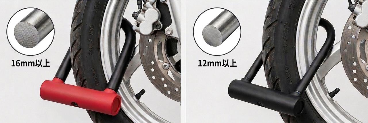 画像: バイク用U字ロックのアーム部分