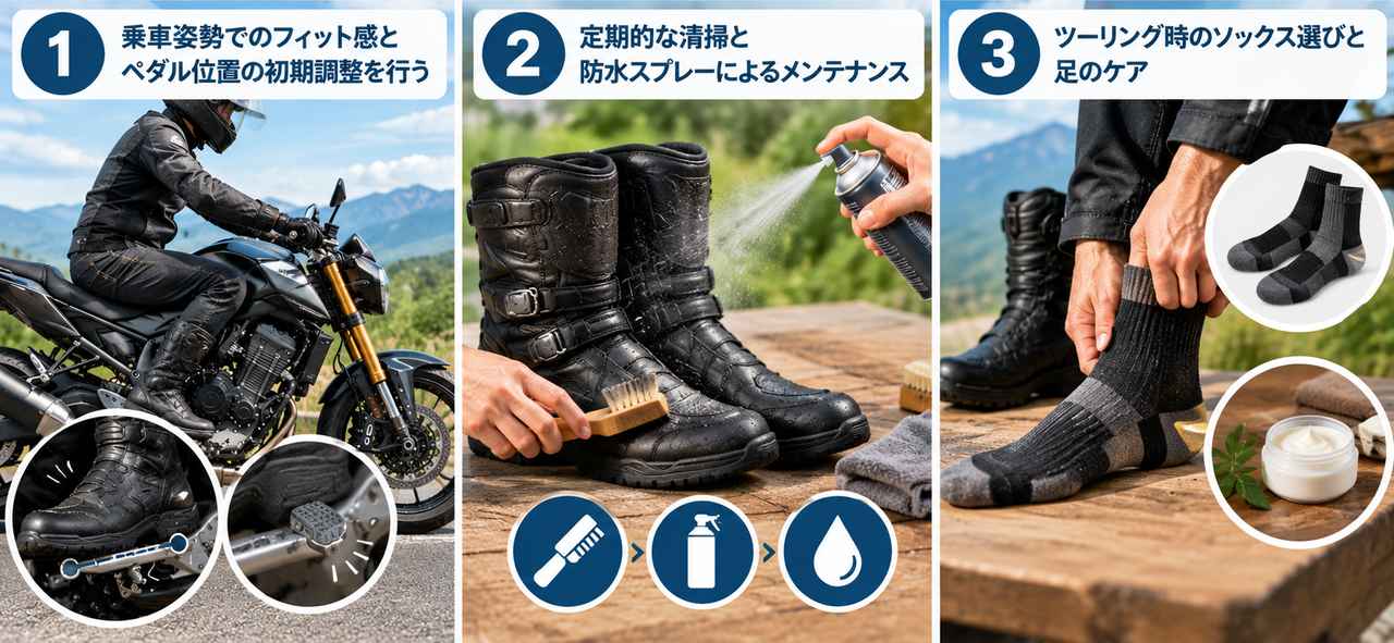 画像: ツーリングブーツを快適に使うためのTIPS