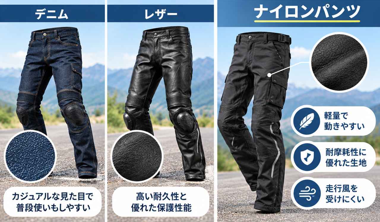 画像: バイク用ライディングパンツの種類