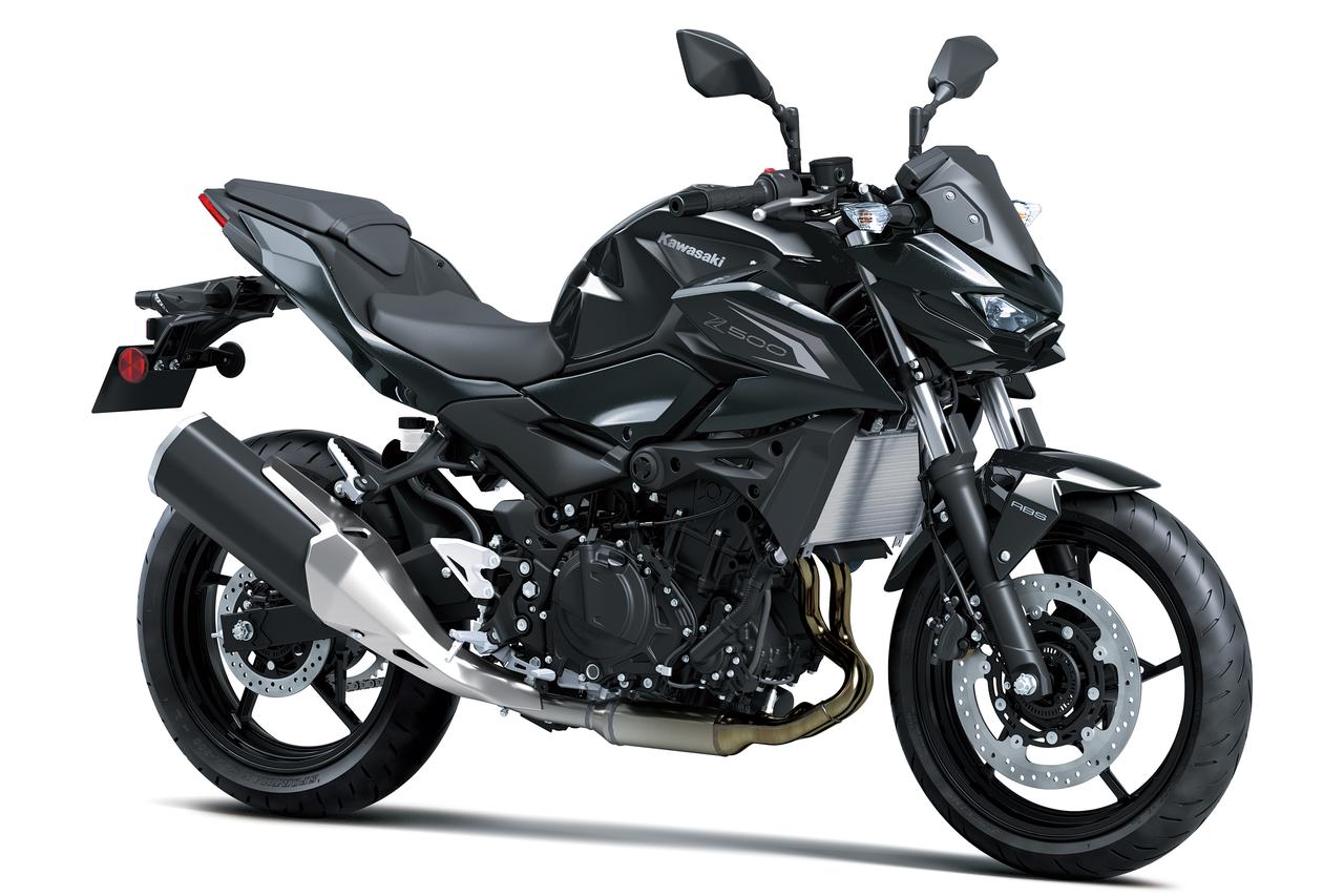画像: KAWASAKI Z500 2027年モデル 総排気量:451cc エンジン形式:水冷4ストDOHC4バルブ並列2気筒 シート高:785mm 車両重量:167kg 価格:84万7000円 発売:2026年10月17日