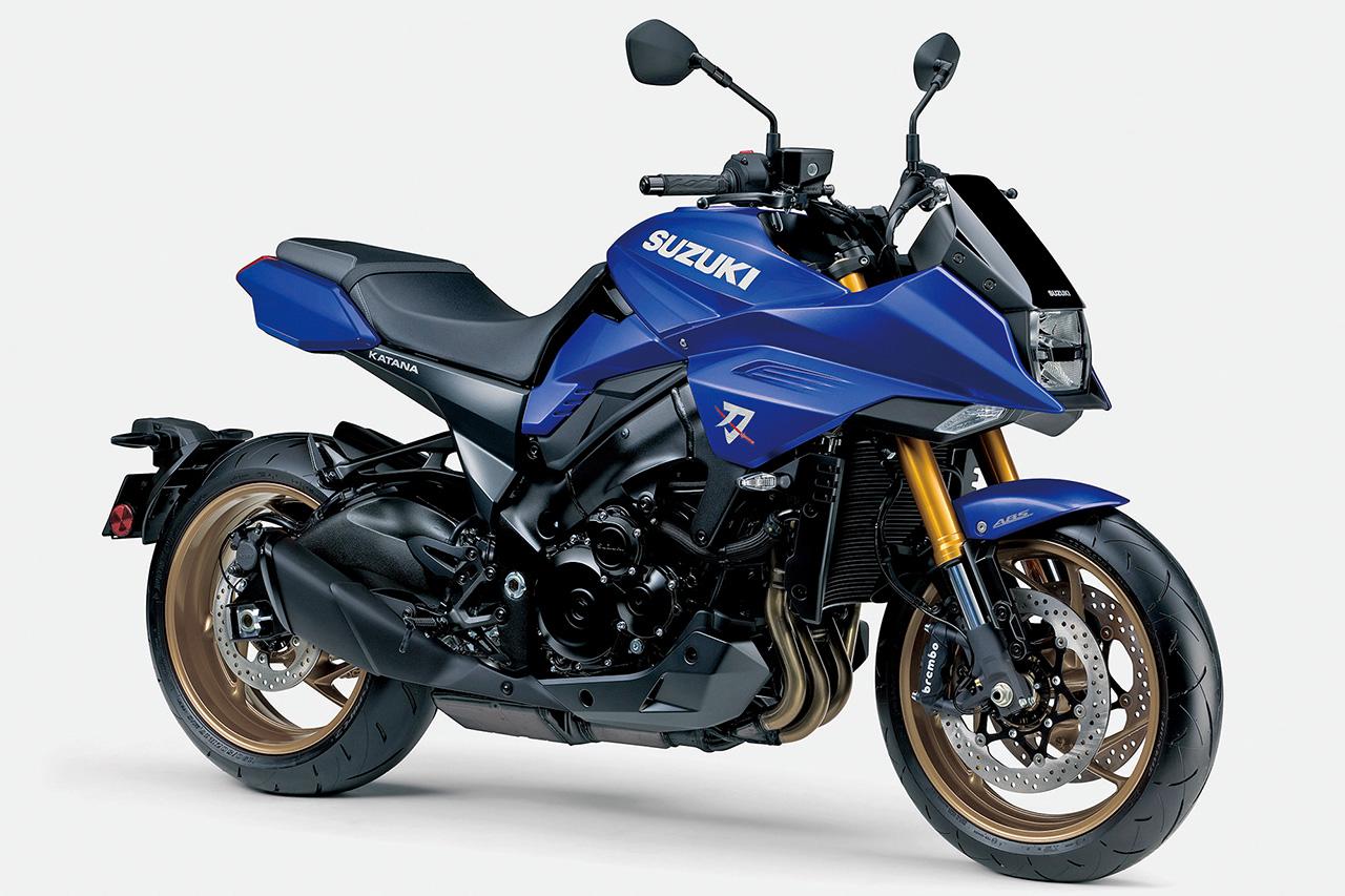 画像: SUZUKI KATANA 総排気量:998cc エンジン形式:水冷4ストDOHC4バルブ並列4気筒 シート高:825mm 車両重量:215kg 税込価格:168万3000円