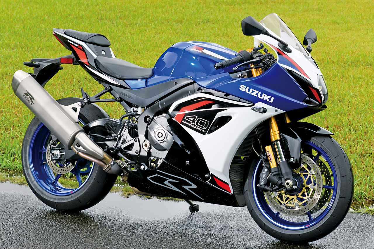 画像: SUZUKI GSX-R1000R 総排気量:999cc エンジン形式:水冷4ストDOHC4バルブ並列4気筒 シート高:825mm 車両重量:203kg 税込価格:237万6000円