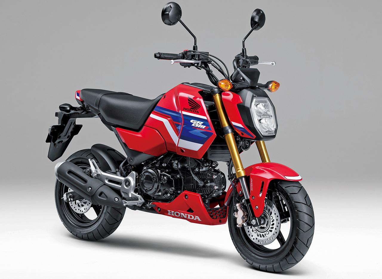 画像: HONDA GROM 総排気量:123cc エンジン形式:空冷4ストSOHC 2バルブ単気筒 シート高:761mm 車両重量:103kg 税込価格:42万3500円/44万円(ゲイエティーレッド・上写真)