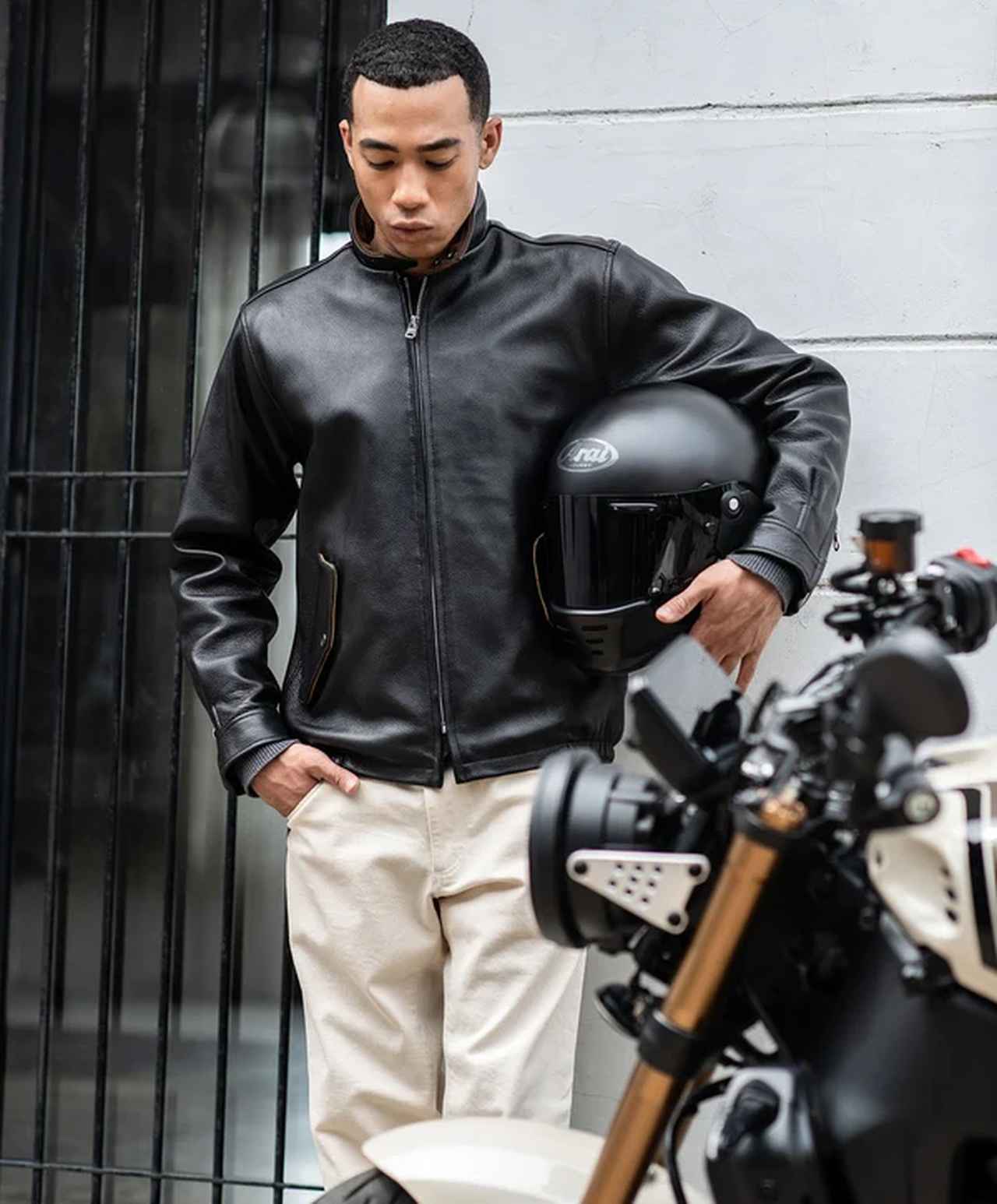 画像: LEATHER HARRINGTON JACKET　　¥82,500-（3Lは￥85,800-）