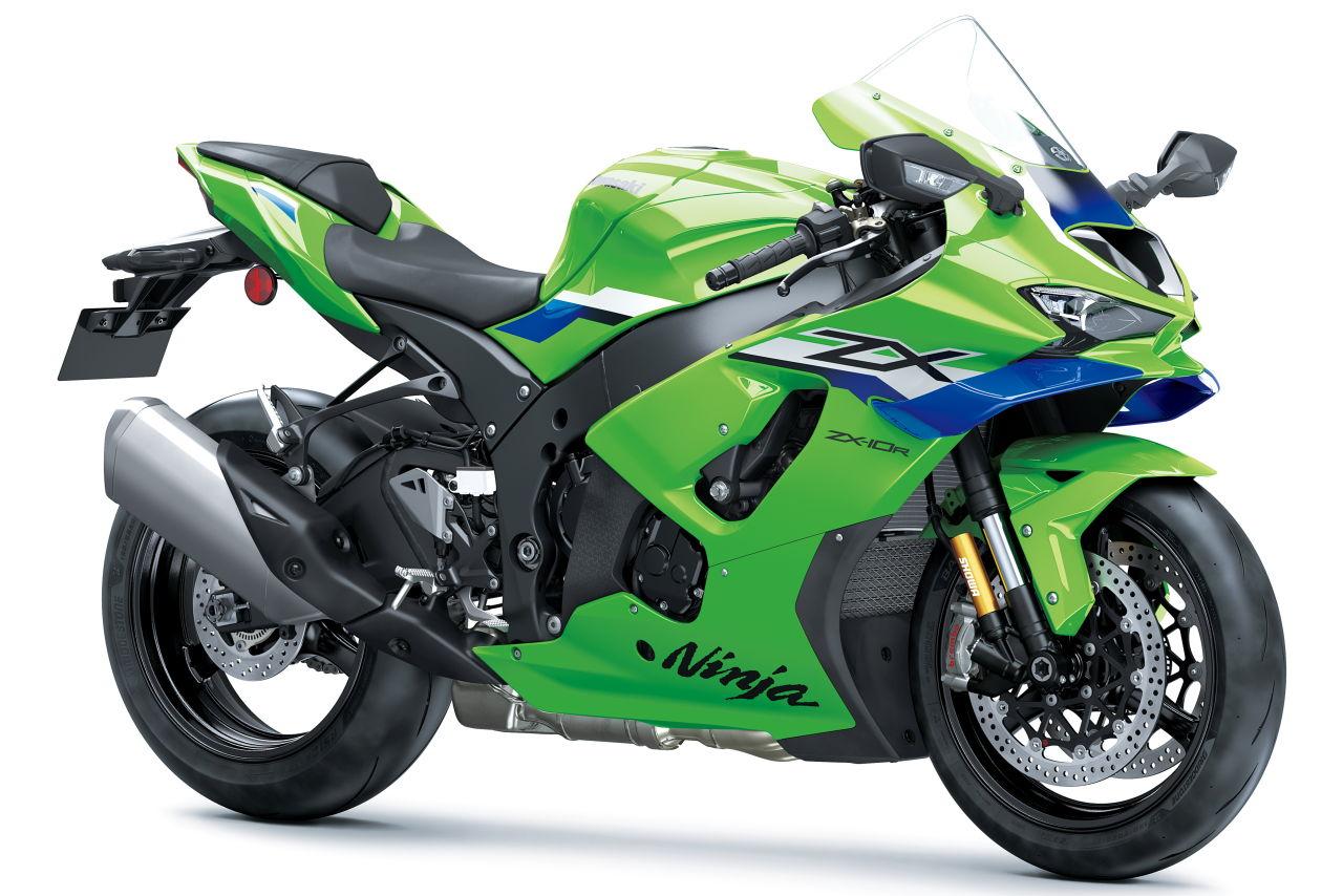 画像: KAWASAKI Ninja ZX-10R 2027年モデル(欧州仕様)Lime Green / Blue 24 総排気量:998cc エンジン形式:水冷4ストDOHC4バルブ並列4気筒 シート高:825mm 車両重量:209kg 現地価格:未発表