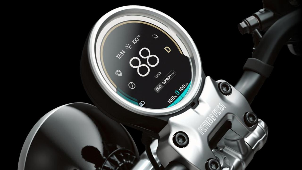 画像: パラシュートで降下した125ccが、124kgの電動バイクになって帰ってきた。鍛造アルミガーターフォークを持つ、ロイヤルエンフィールドの電動ブランド第1弾「Flying Flea C6」 - webオートバイ